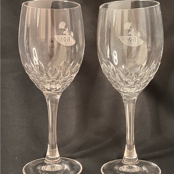 J.G Duran 2 Cristal D'Arques Wine Glasses French Crystal - Picture 3 of 5